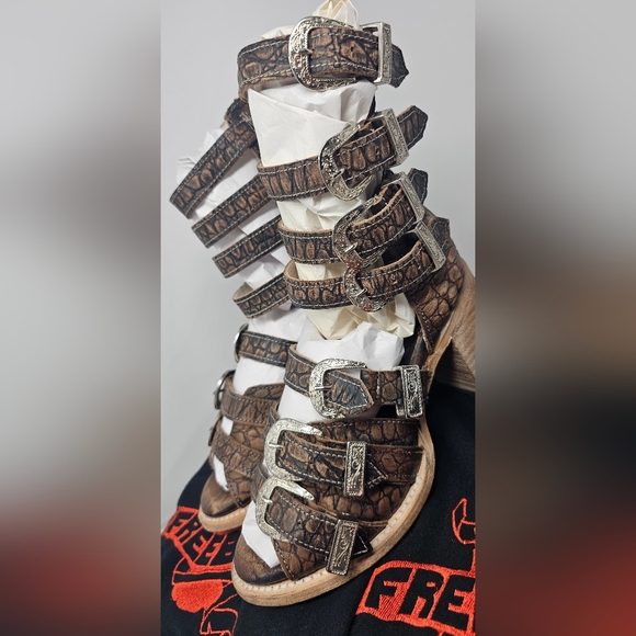 ***$OLD***Free Bird Brooklynn Vintage Croco Sandals Size 7 NIB - Picture 4 of 17